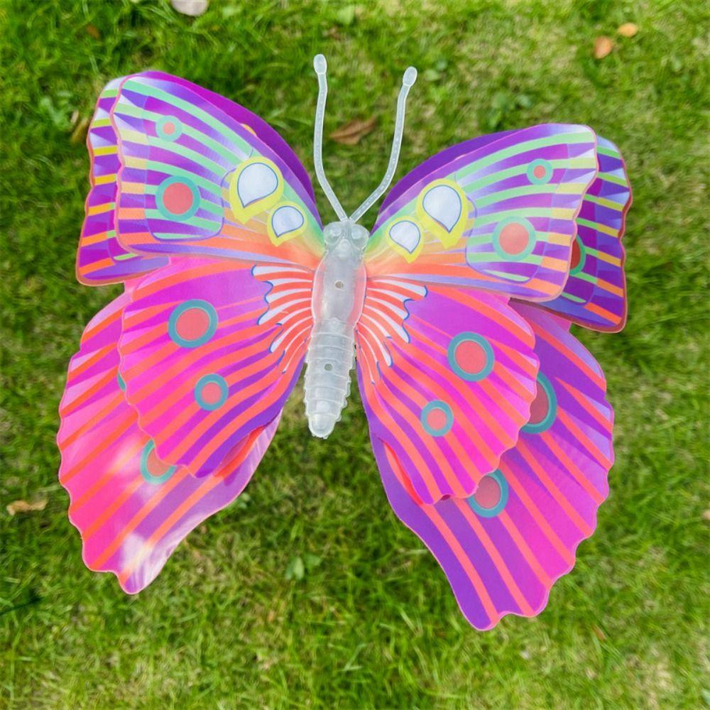 5pcs Large Garden Yard Planter Butterfly Double Layered Colorful Grounding Decoration Waterproof 3D Butterfly Stakes Butterfly
