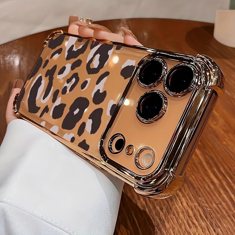 Leopard Print Pattern Electroplated Shockproof Phone Case For Samsung Galaxy S23 S24 S25 S26 Ultra S22 S21 Plus FE Cover