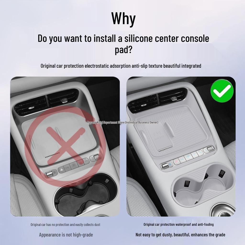 BYD Sea Lion Wireless Charging Silicone Pad & EV Cup Holder Cover for 25 Models
