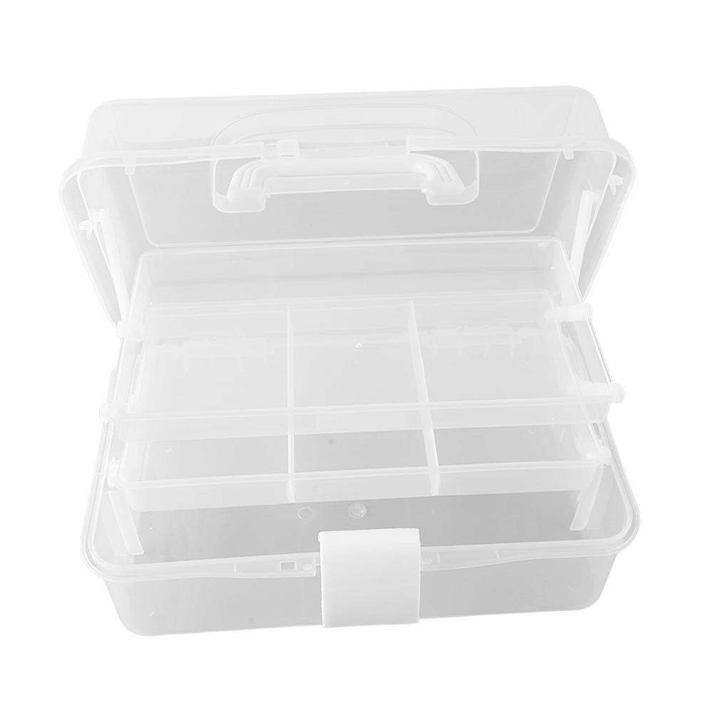 Three Layer Three Layer Storage Box Folding Multipurpose Organizer Folding Tool Box For Art Craft белый