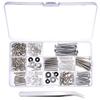 9-Piece Guitar Accessory Screw & Strap Button Set - Silver, Black, Gold