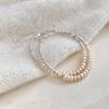 New Broken Silver Twins Baroque Natural Pearl Bracelet for Women's Simple and Luxury Feeling Online Red Bead Live Handicraft