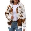 2025 Autumn/winter New Style, Hooded Jacket, Zipper Plush Jacket, Printed Cardigan Jacket, Winter Warm Jacket