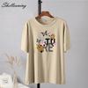 Shellsuning Vintage Graphic Harajuku Trička s potiskem Dámské 100% bavlna O Krátký rukáv Měkké trička Dámská Jednoduchá estetická trička