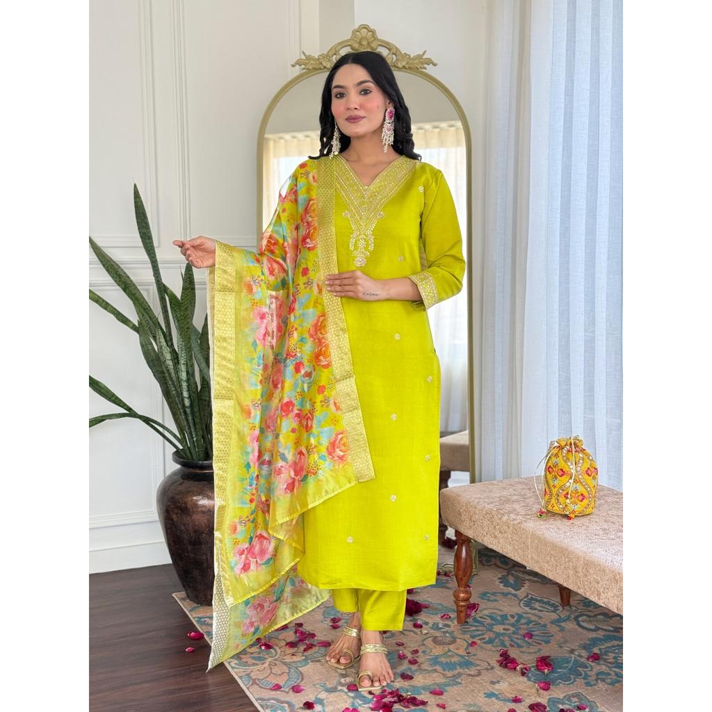 Designer Bollywood Ethnic Kurta Pant Set Indian Women Wedding Wear Kurti Set VU-2145