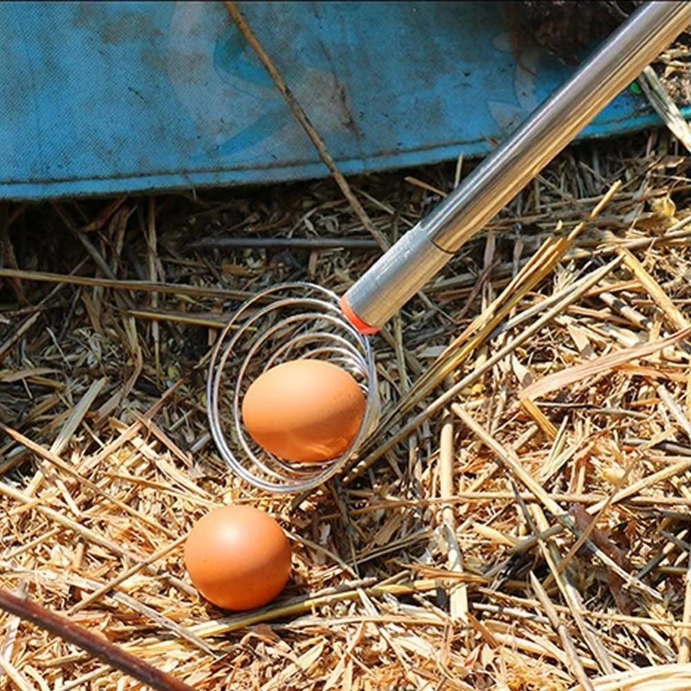 New Stainless Steel Egg Picking Artifact Portable Removable Egg Grabber Adjustable Fruit Picker Farm