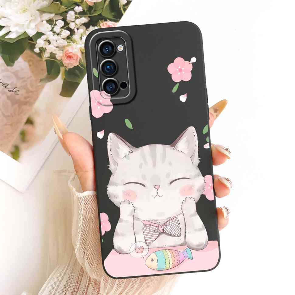 Cartoon For Oppo Reno4 5G PDPM00 Case Cute Rabbit Silicone Back Cover For Oppo Reno 4 reno4 5G PDPT00 CPH2091 Phone Shell Fundas