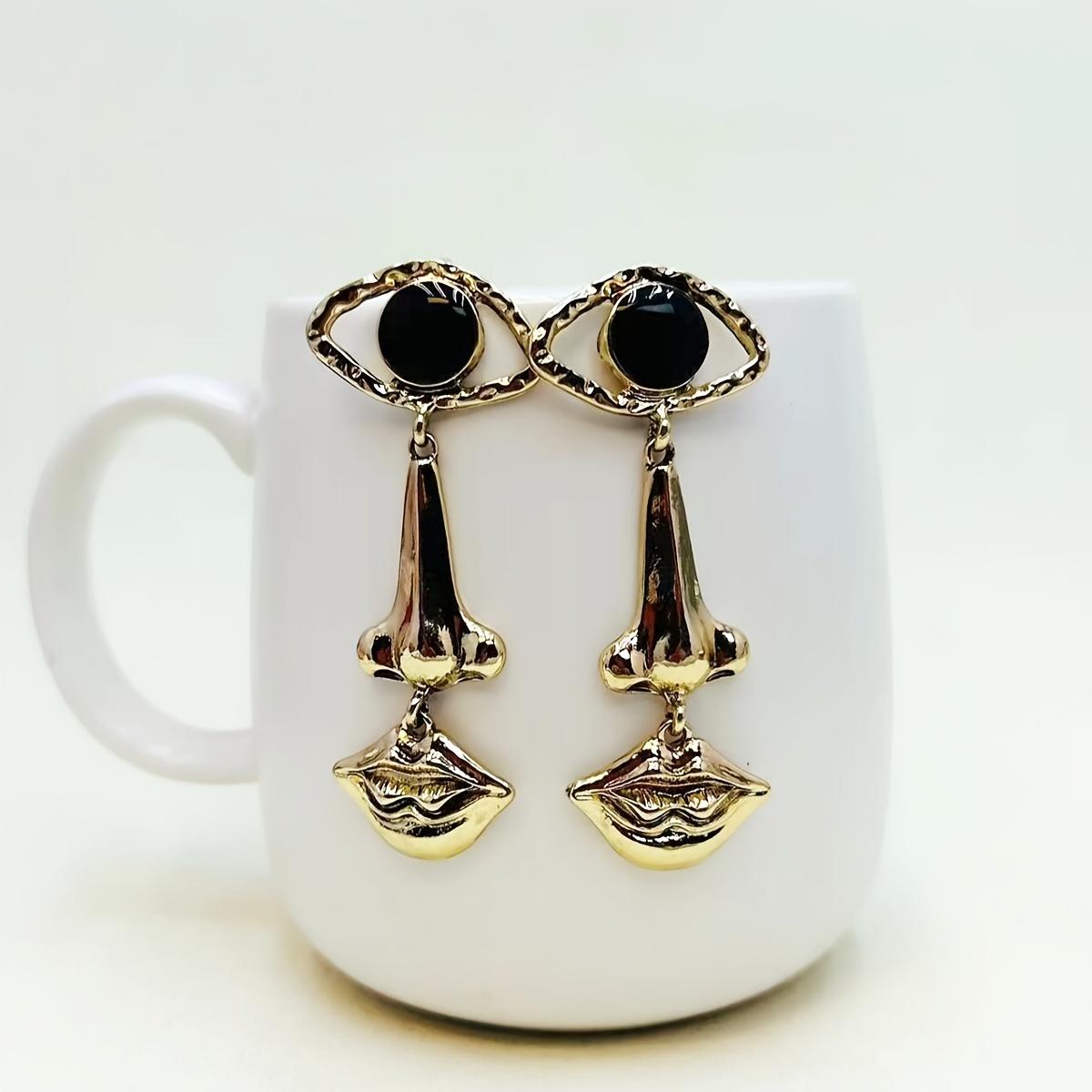 Личность Глаз Нос Рот Комбинация Висячие ТРИО Серьги Ретро Панк Стиль Креативный Женский — фото 3