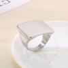 Kalen Stainless Steel Larger Square Ring for Women Men Brushed Polished Golden Finger Anillos Big Charm Accessory Trendy Jewelry