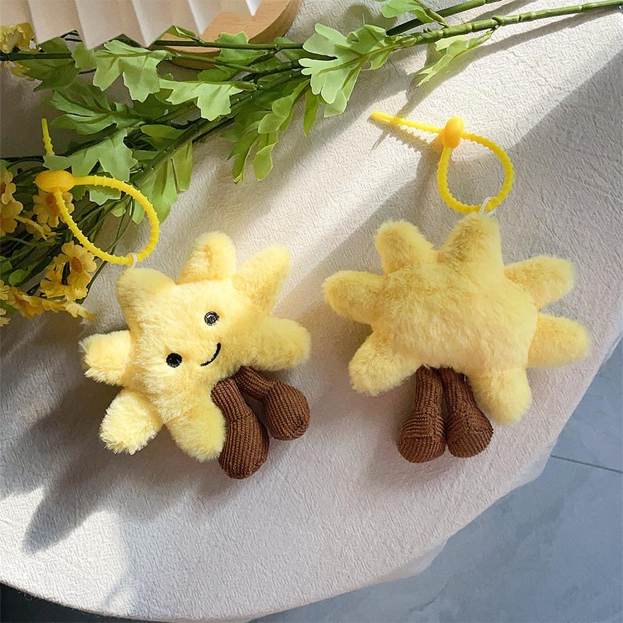 Sun Plush Shape Doll Pendant Key Chain Decor For Birthday Gifts Collectors And