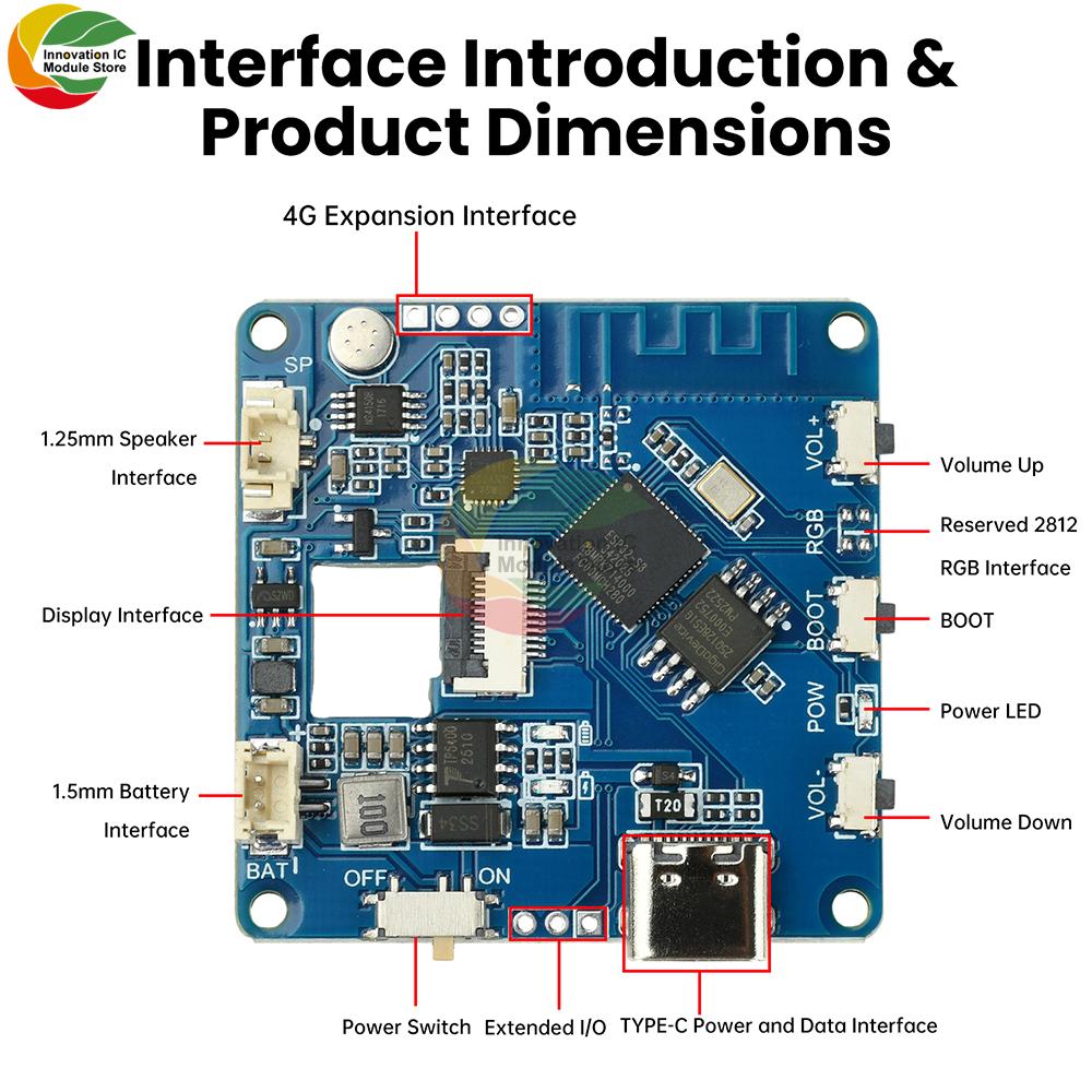 ESP32-AI WIFI Voice Chat Module Intelligent Voice Assistant Supports Ai/Deepseek/Qwen Model Type C Interface Development Board