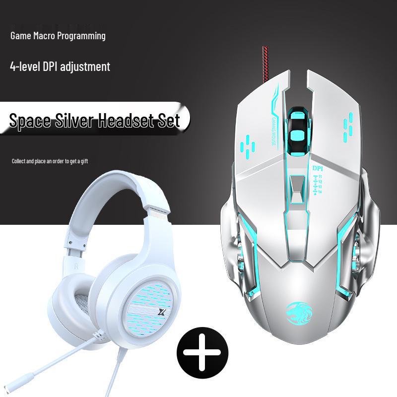 Silent Wired Luminous Mechanical Gaming Mouse for eSports and Home Office