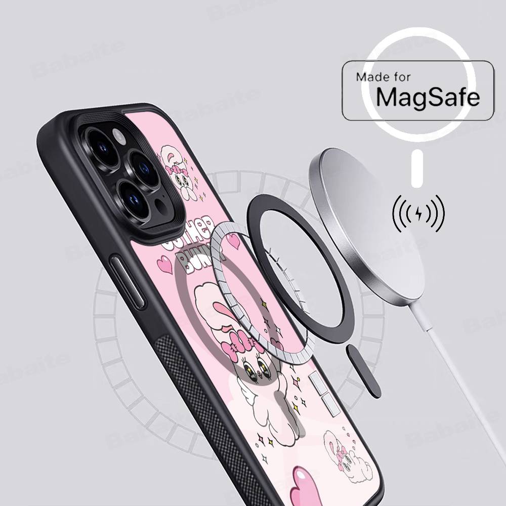 Lovely Cartoon Esthers Bunny For Magsafe Magnetic Case For iPhone 17 Air 16 15 14 13 12 11 Pro Max Plus Wireless Charging