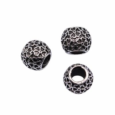 Antique Silver Color Big Hole Spacer Beads 10x8mm Brand: WYISYWG 10Pieces Religious Jewelry