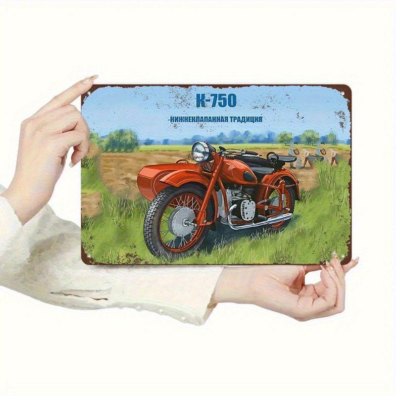 Retro Tin Motorcycle Wall Art for Cafe Bar Garage Decor