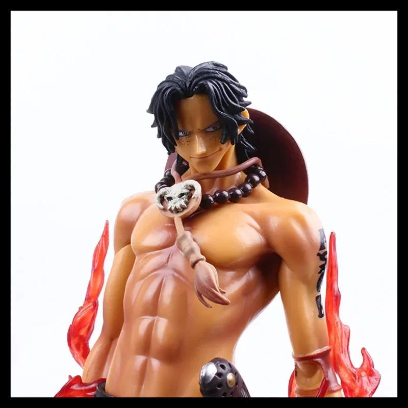 26cm One Piece GK Portgas D Ace Figure Anime Toys Collectible Figurines Model Luffy Brother Figma Ornaments Gifts For Children