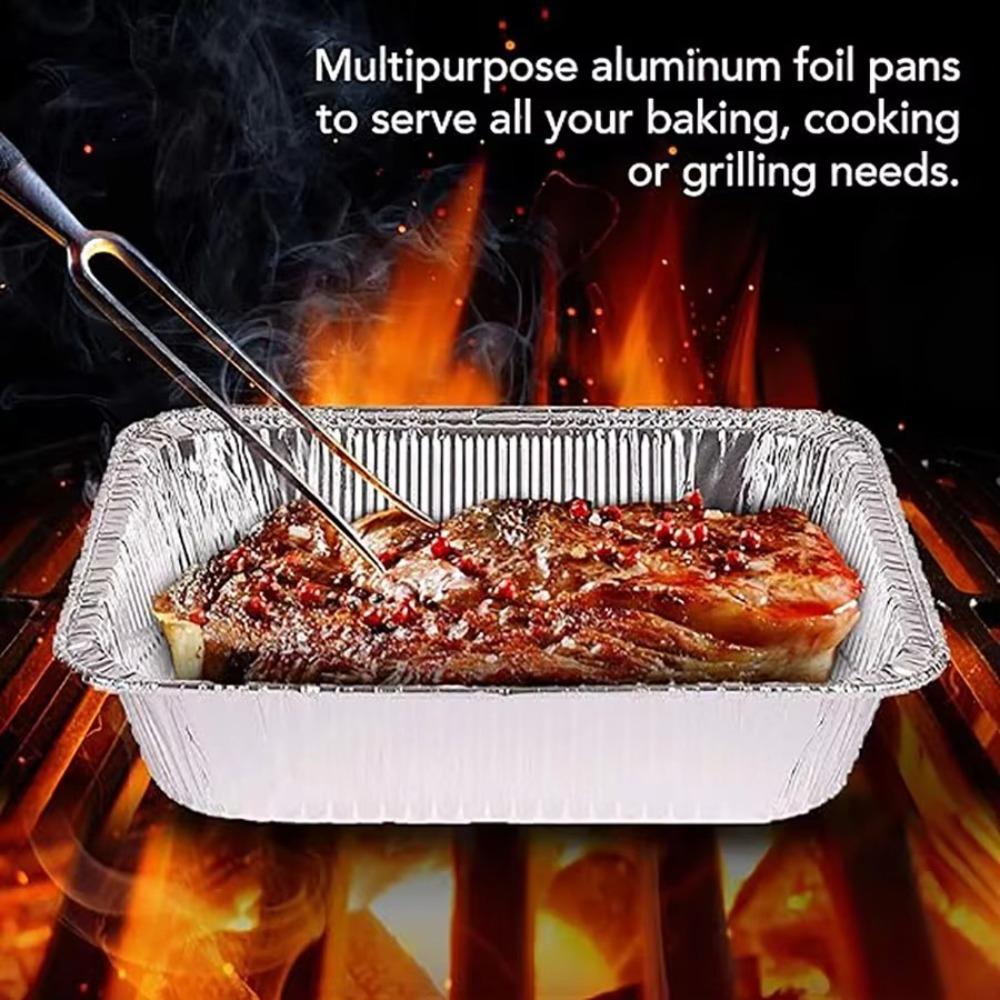 20/50Pcs Disposable Air Fryer Aluminum Foil Pan Rectangle Food Containers  for Packaging