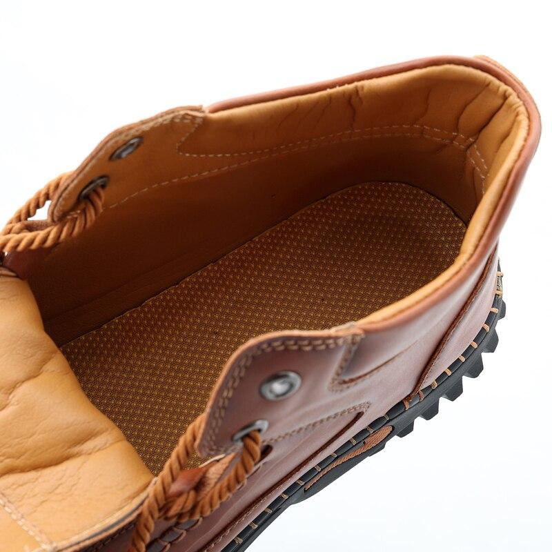 Männer Weiche Wanderschuhe Sommer Männliche Schwarze Lederschuhe Große Größe Mode Lässig Leder Sneakers Winter Warme Pelzschuhe