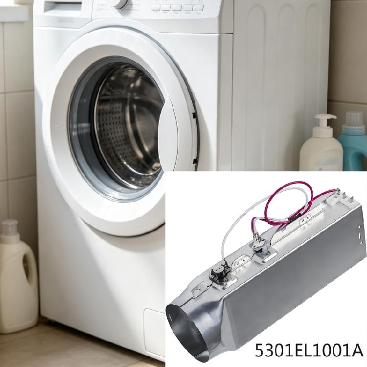 Dryer Repair Heating Assembly 5301EL1001A Replacement with Metal Housing, Terminal Wire Layout and Single Set Coverage for Heater Service