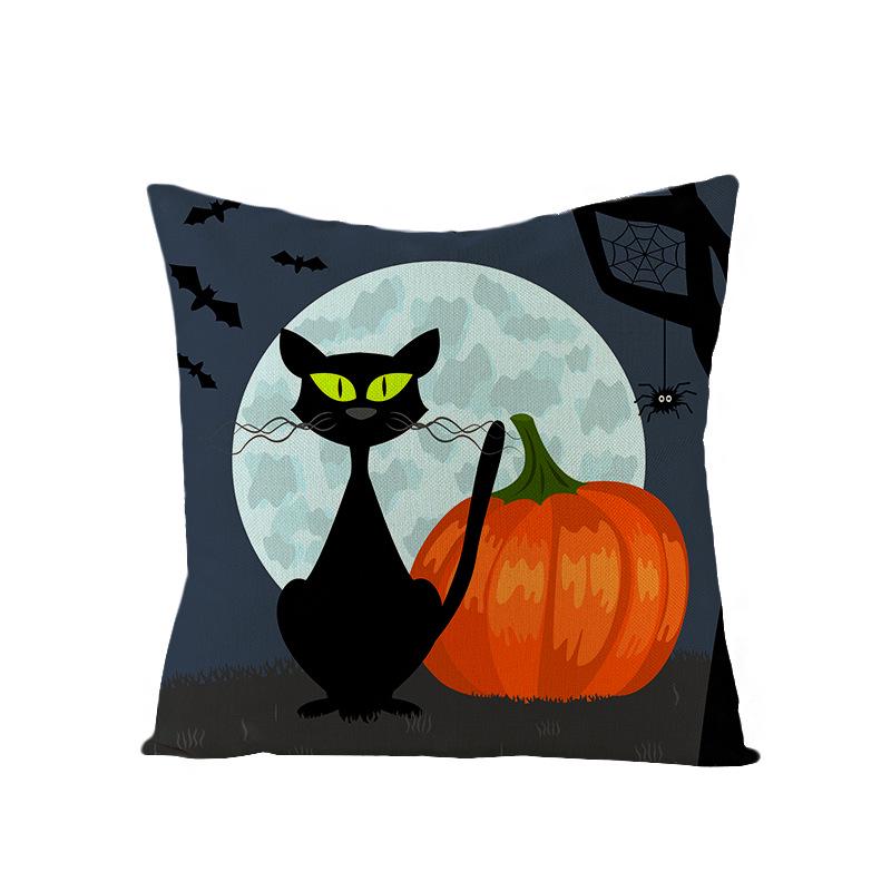 Halloween Pillowcase New Pumpkin Black Cat Series Sofa Cushion Waist Pillowcase Home
