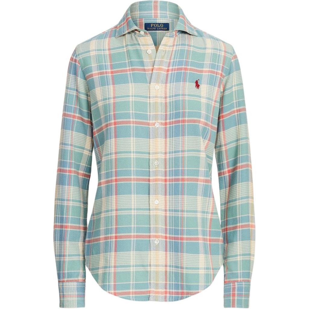 Polo Ralph Lauren SS22 Plaid Collared Long Sleeve Shirt Women Shirts Multicolor 211874043-001