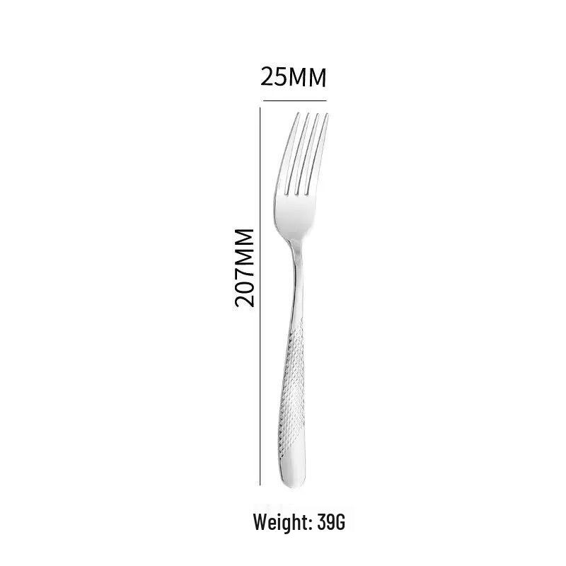 Stainless Steel Western Cutlery 4-Piece Set: Steak Knife, Fork, Spoon.