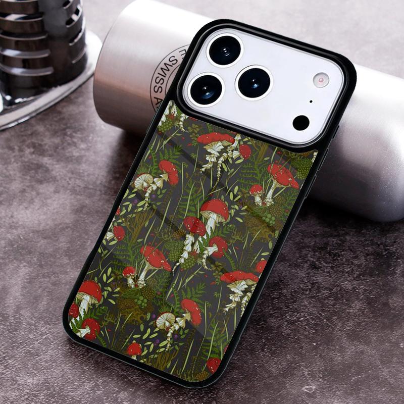 Mushroom Forest Phone Case for iPhone 17 16 15 Pro Max Air 14 13 12 11 Plus Shockproof Capa Cover