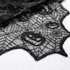 Halloween Lace Tablecloth With Pumpkin Skull Black Rectangular Decorative Table Cover Party Dining