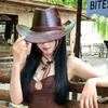 Wide Brim Western Cowboy Hat Ethnic Style Visor Cap Cool Cowgirl Jazz Hat  Girls