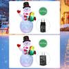 5FT jule gummibåt Snømannformet LED roterende fargede lys Blow Up Xmas oppblåsbare rekvisitter