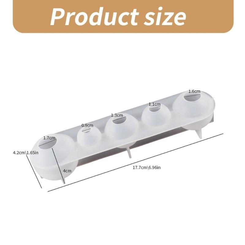 20 25 30 35 40mm 5-Cavity Sphere Molds for Resin Round Ball Resin Mold Silicone Orbs Mold for Jewellery Making