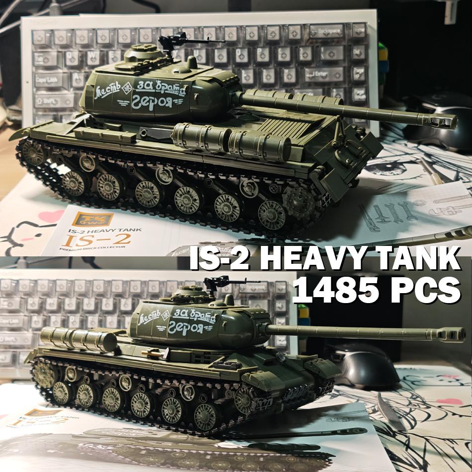 1485 PCS MOC Military IS-2 Heavy Tank Model Building Blocks World War Soviet Army Armored Battle Tank Assembly Bricks Toys Gifts