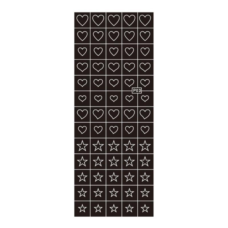 6pcs Hollow French Nail Art Sticker Decals Printing Templates Stencil Tool Manicure Tips DIY Decorations