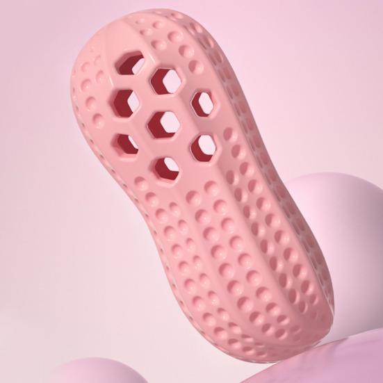 Dog Treat Dispenser Toy Squeaky Peanut Shape Dog Chew Toy Interactive Treat Dispensing Toy for Dogs Teeth Cleaning Mental Stimulation