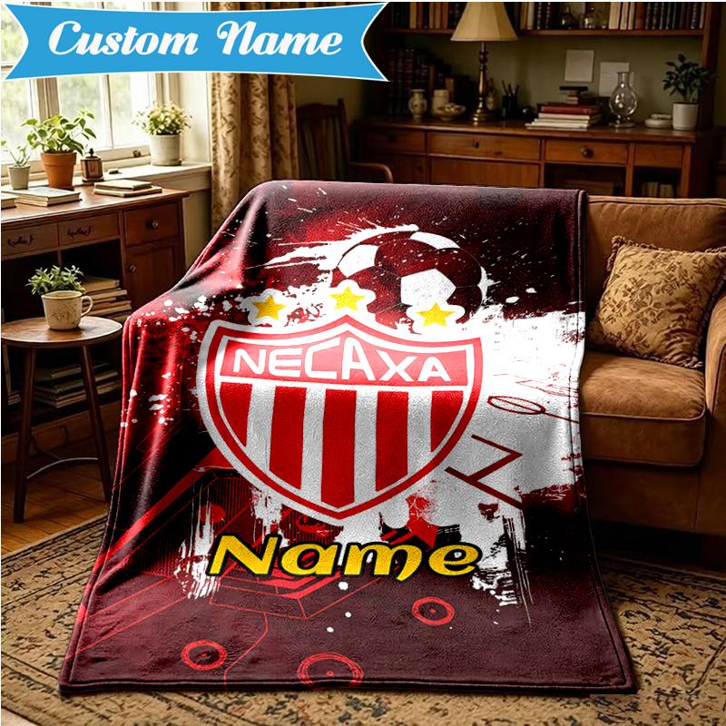 Custom Name NECAXA Team Crest Design Blanket Lightweight Ideal Bedding Blanket Perfect for Travel, Camping, Living Rooms, Sofas, Christmas gift