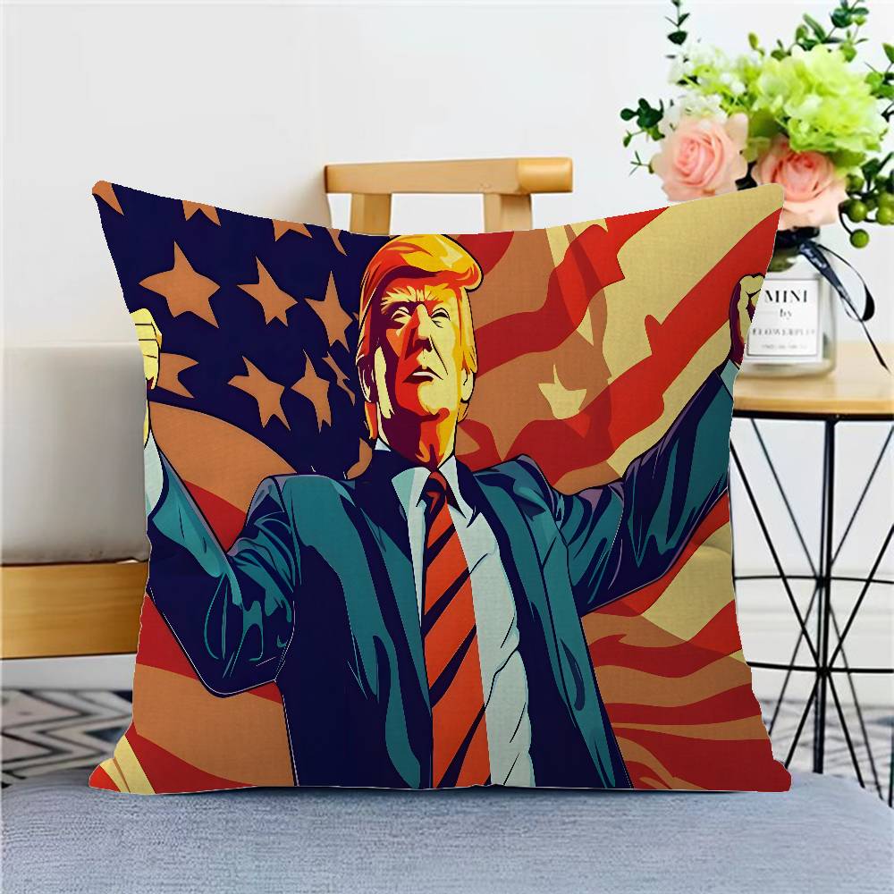 2025 Donald T-Trump Poszewka na poduszkę Dekoracja domu Sofa do salonu Dostosowana