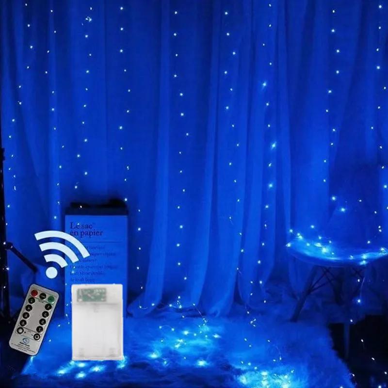 Xiaomi Christmas Lights Curtains for Windows Led Fairy New Year Lighting Room String Battery Powered Garland Waterfalls Decorations