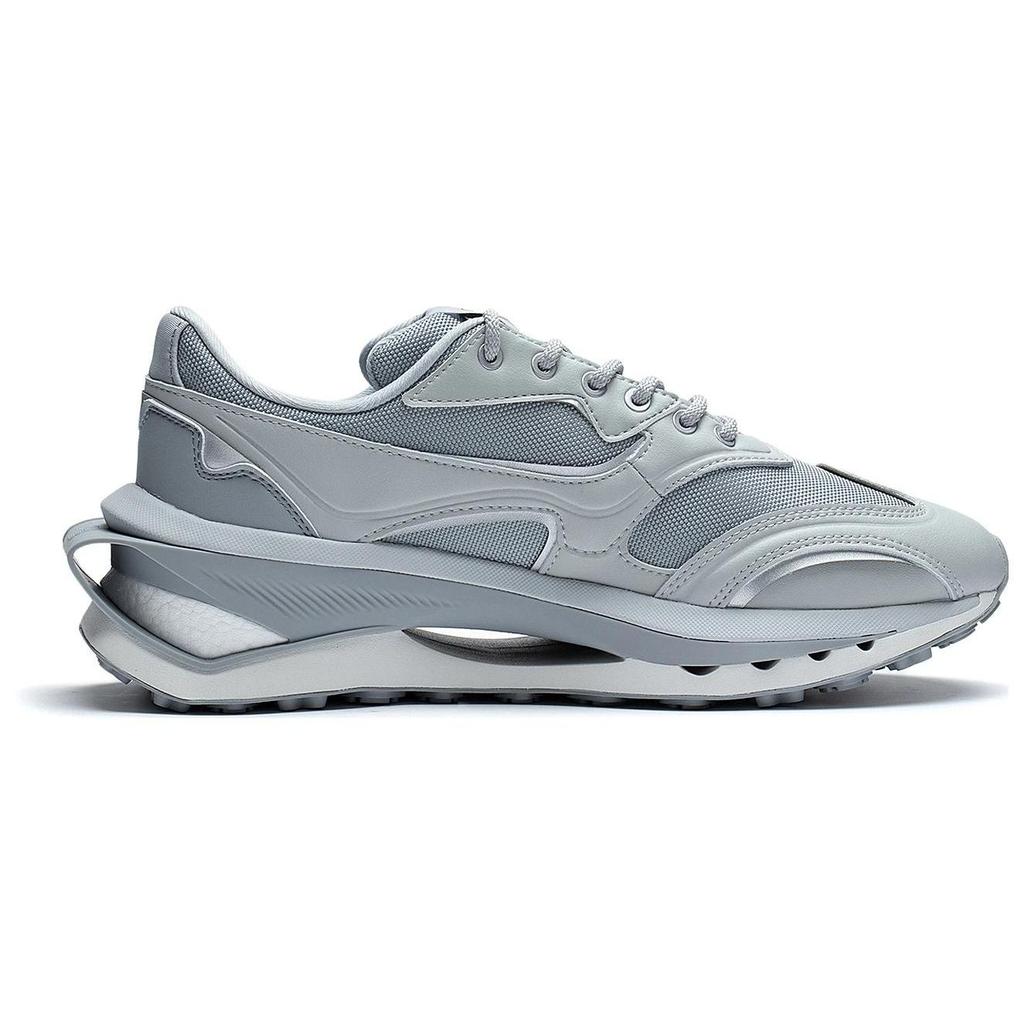 Li Ning Slip Resistant Abrasion Resistant Low top Casual Shoes Men's Silver AZGS005-7