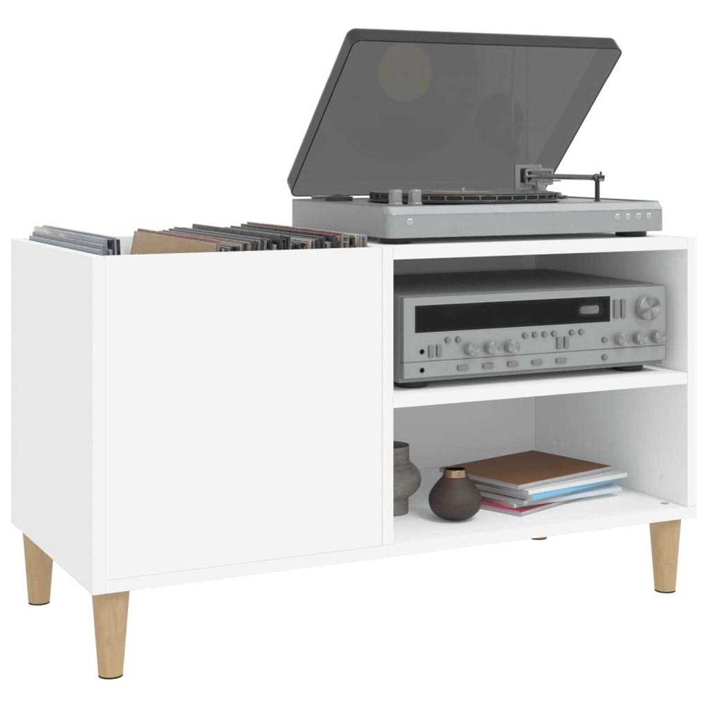 Wohnzimmer-Bücherregal Mit Abtrennung Und Stauraum, CD-/Plattenregal Mit 2 Offenen Regalen, Runder Aprikosenboden, 84,5 X 38 X 48 Cm
