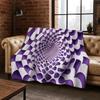 3D Mosaic Visual Geometry Illusion Flannel Blanket Soft Warm Blanket for Bedroom Living Room Bed Travel Camping Picnic Gift