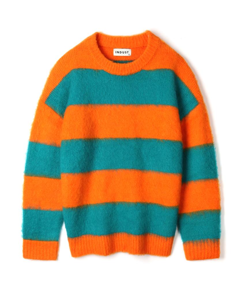 INDUST Wool Brush Stripe Knit_Brown