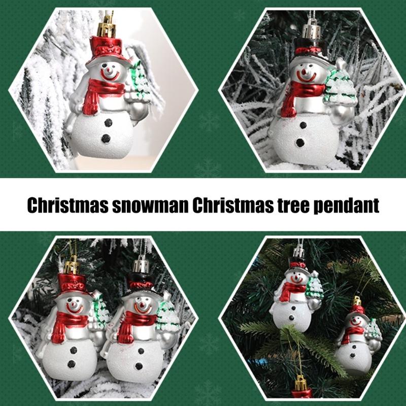 5Pack Christmas Decorations Snowman Pendant Hanging Ornament Festival Home Decors Tree Hangings Seasonal Holiday Props