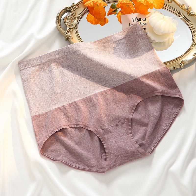 Big Size Female Spring and Autumn Color Cotton Loose High Waist Triangle Briefs