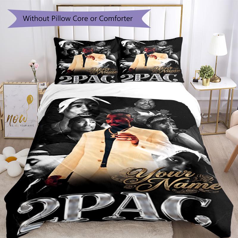 2pac Customize Your Name Duvet Cover Set Design for Bedrooms Soft Bedding Custom Room Decor Christmas, WeddingPerfect