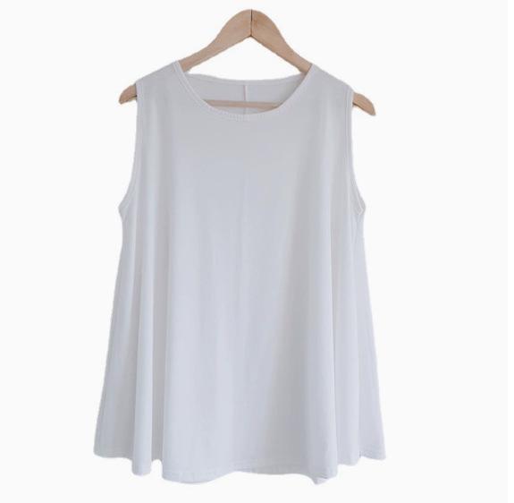 

Summer Plus Size A-line Sleeveless Dress - Flattering Wide Hem for 200-300 Jin 4XL 120-150 jin
