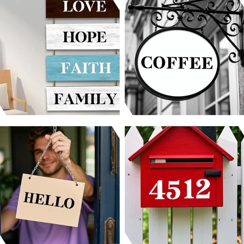 36 Bucăți Șabloane PET cu Litere și Numere Reutilizabile Șabloane de Desen pentru Pictură Proiect de Artizanat Artă Murală și Decorațiuni pentru Casă