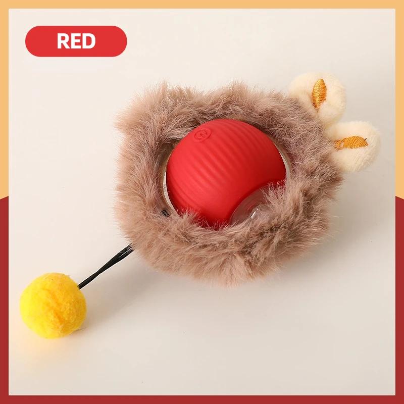 

Automatic Rolling Ball Interactive Ball Cat Toys Pet Supplies Electric Dog and Cat Training To Imitate Rat Rechargeable Products красный
