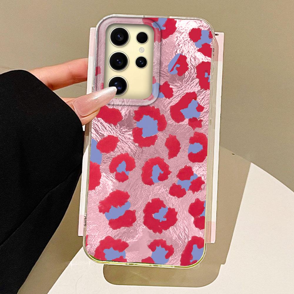 Pink Leopard Print Vortex Pattern Women Girls Phone Case for Samsung Galaxy S25 Edge S24 S23 S22 S21 FE Plus Ultra Shell Cover