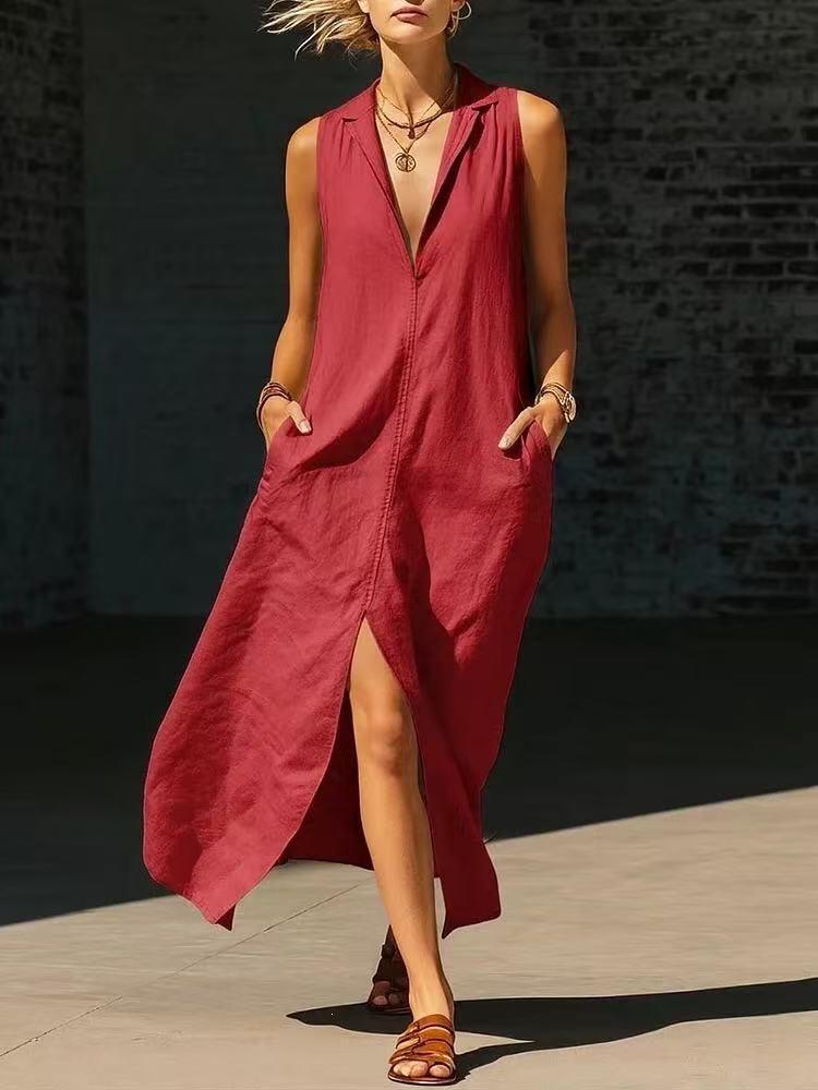 European and American New Products Are Fashionable, Elegant and Comfortable, Minimalist Loose Cotton and Linen Dresses
