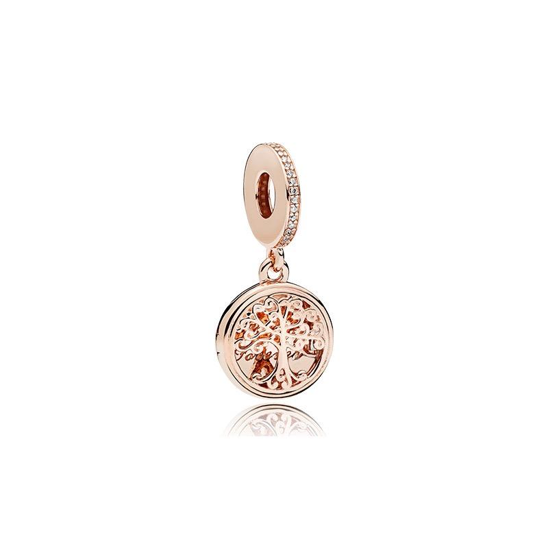 Charms Diy Women Jewelry Gift Sparkling Rose Gold Flowers & Hearts Family Tree Daisy Flower Beads Fit Original Bracelet